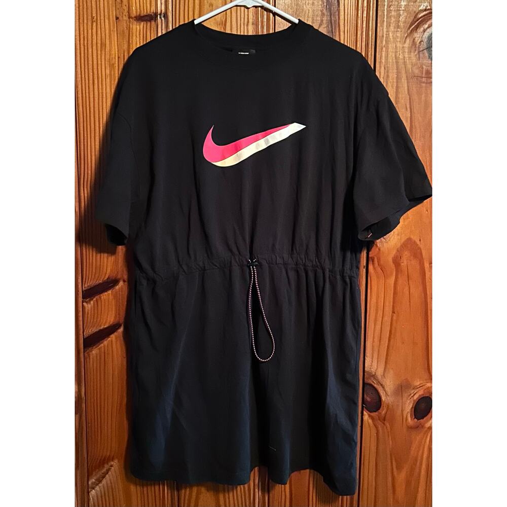 Nike Black Mini Dress with Pink and Cream Swoosh